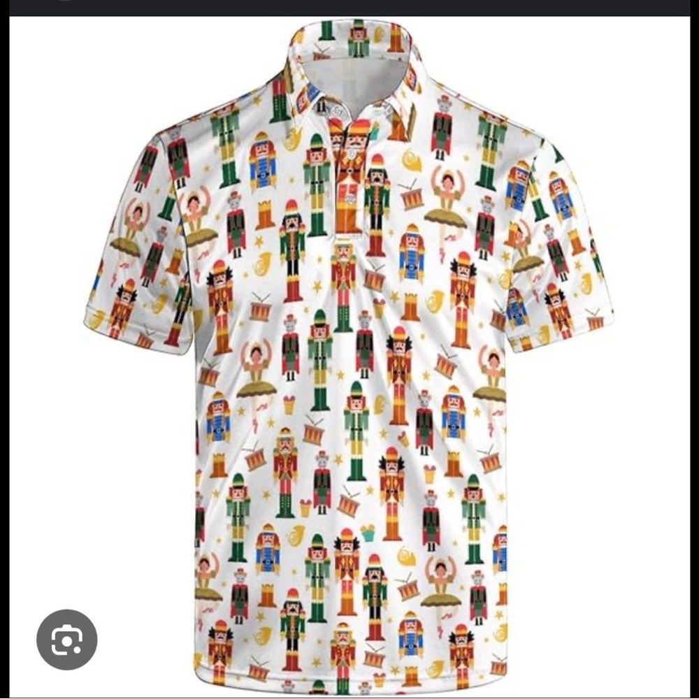 Men's White Nutcracker Slim Fit Print Shirt